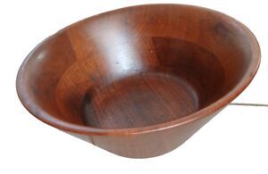 Vintage Butcher Block Walnut Bowl 9"x4" Mid Century Modern Woodcraft USA Salad